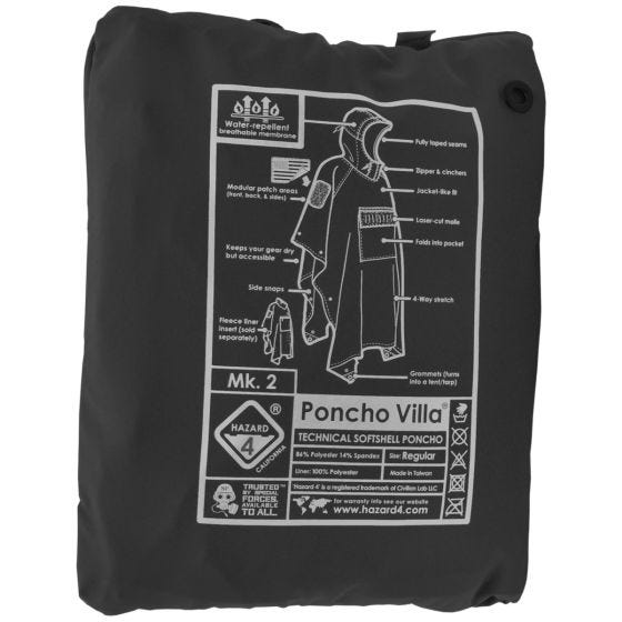 Poncho Softshell Hazard 4 Villa Technical - Preto