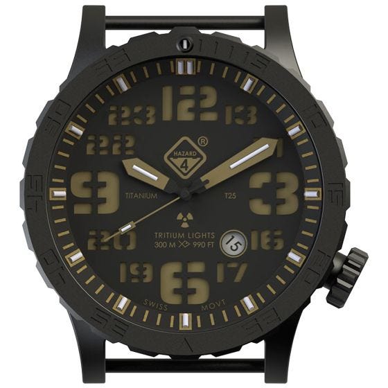 Relógio de Trítio e Titânio Hazard 4 Heavy Water Diver - Cavern Green/Amarelo