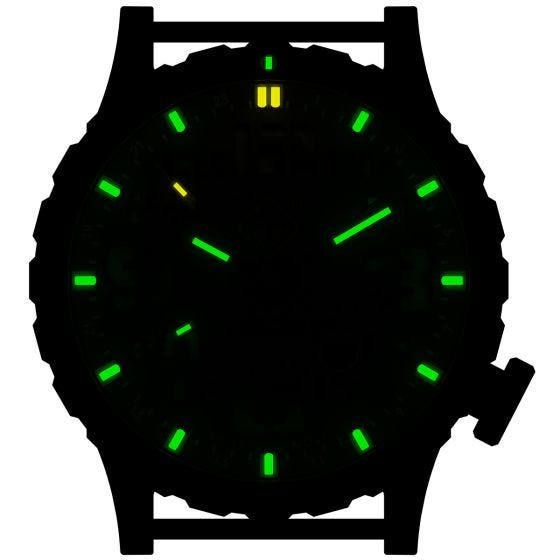 Relógio de Trítio e Titânio Hazard 4 Heavy Water Diver - Cavern Green/Amarelo