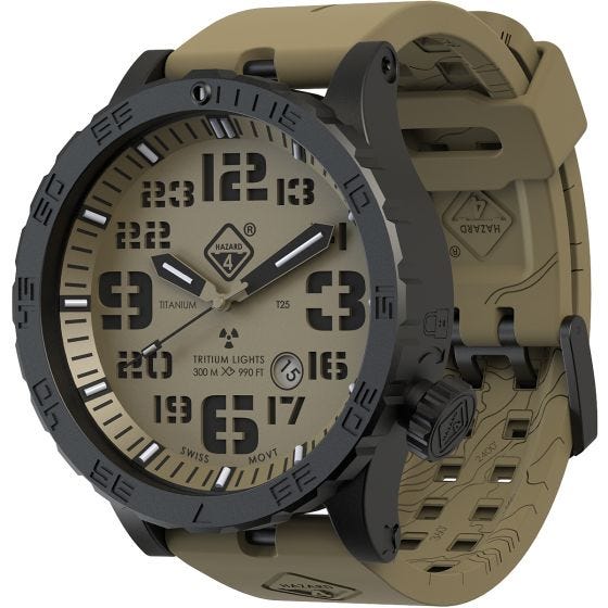 Relógio de Trítio e Titânio Hazard 4 Heavy Water Diver - Arid Green/Amarelo