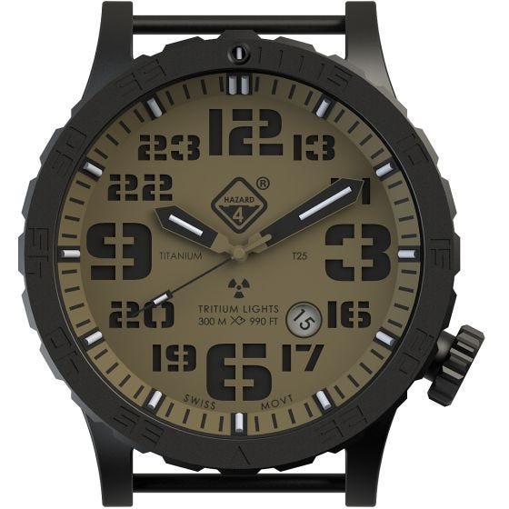 Relógio de Trítio e Titânio Hazard 4 Heavy Water Diver - Arid Green/Amarelo