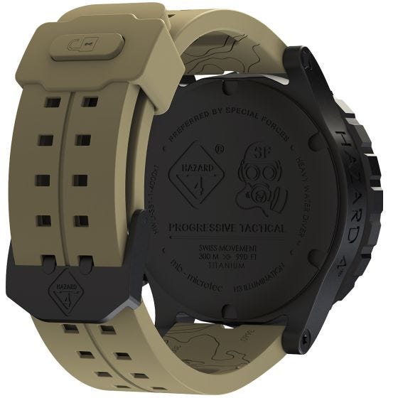 Relógio de Trítio e Titânio Hazard 4 Heavy Water Diver - Arid Green/Amarelo