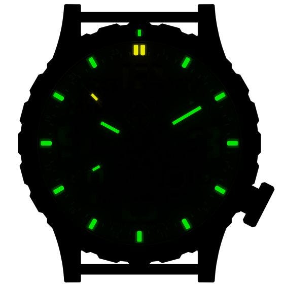 Relógio de Trítio e Titânio Hazard 4 Heavy Water Diver - Blacktie Amarelo GMT Verde/Amarelo
