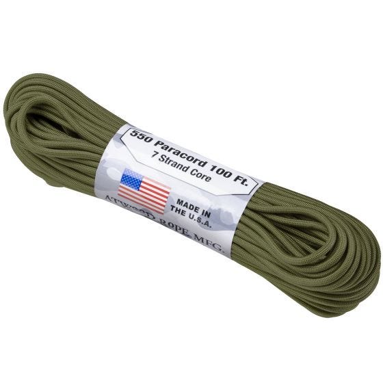 Corda de Paraquedas Atwood Rope 550 Libras - Verde Azeitona