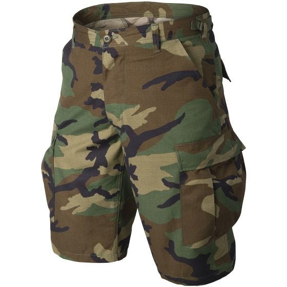 Calções Helikon BDU Genuine Ripstop de Algodão - Woodland