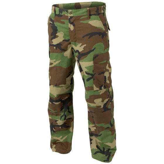 Calças Helikon BDU Genuine Ripstop de Polialgodão - Woodland