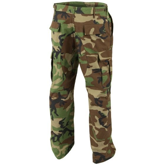 Calças Helikon BDU Genuine Ripstop de Polialgodão - Woodland
