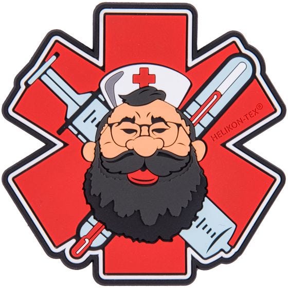 Emblema Helikon Beardman Medic - Vermelho
