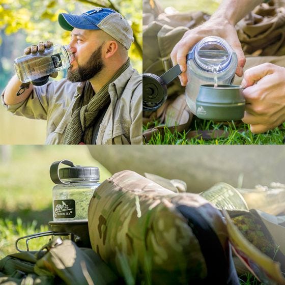 Garrafa Tritan Helikon 1 L Boca Larga - Smoke