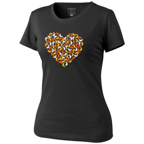 T-Shirt Helikon Chameleon Heart Mulher - Preto