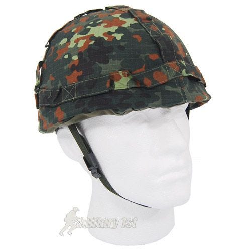Capacete de Plástico MFH com Capa em Pano - Flecktarn