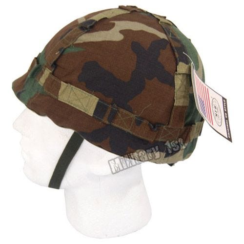Capacete de Plástico MFH com Capa em Pano - Woodland