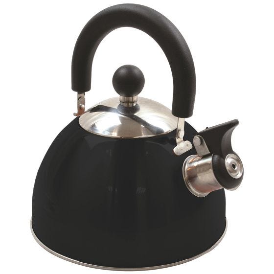 Chaleira com Apito Highlander Deluxe Aço Inoxidável - Preto