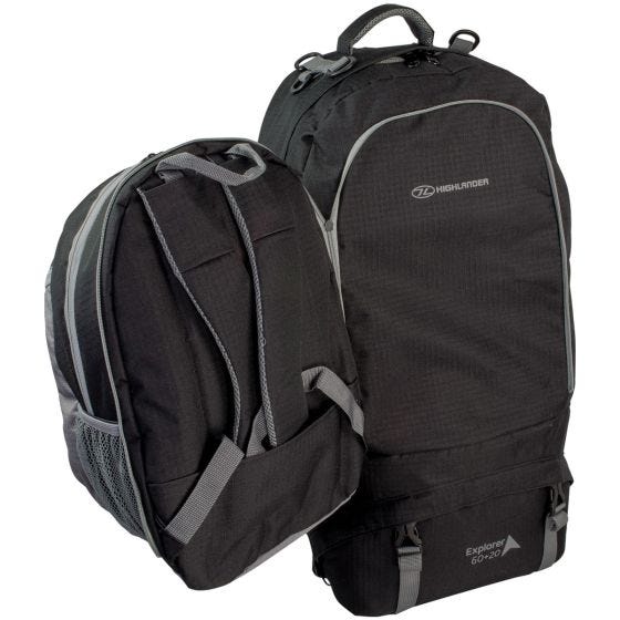 Mochila de Caminhada Highlander X-plorer 60 + 20 L - Preto