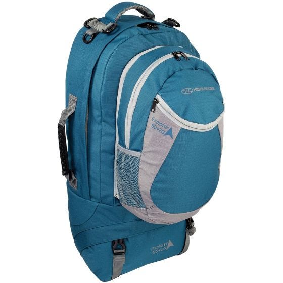 Mochila de Caminhada Highlander X-plorer 60 + 20 L - Azul-Petróleo