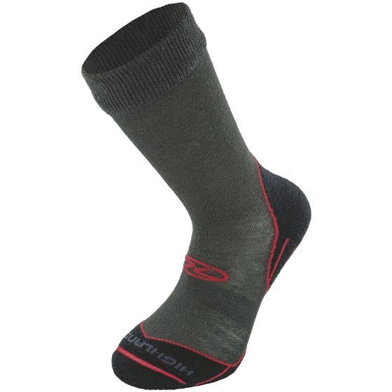 Meias de Trekking Highlander Coolmax - Carvão/Vermelho