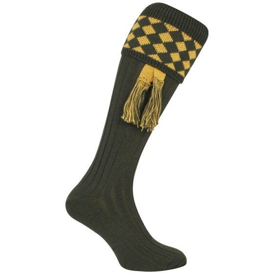 Meias de Tiro Jack Pyke Harlequin - Verde/Dourado