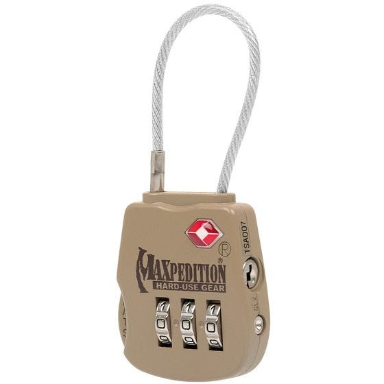 Cadeado de Bagagem Maxpedition Tático - Caqui