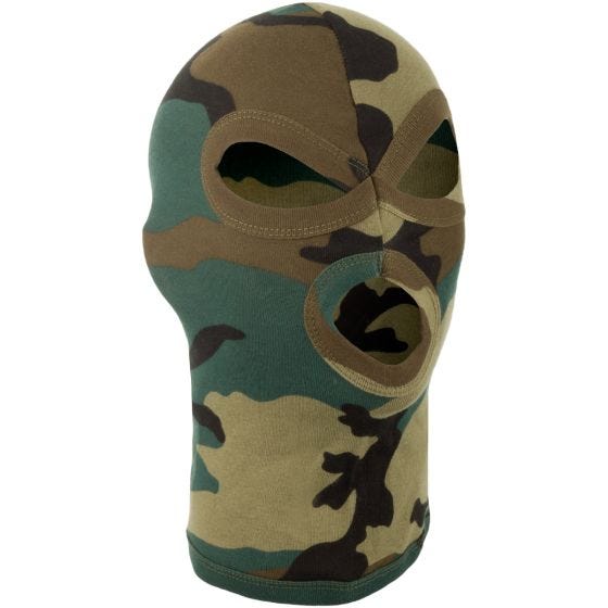 Balaclava com 3 Aberturas MFH Algodão Leve - Woodland