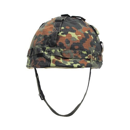 Capacete de Plástico MFH com Capa em Pano - Flecktarn