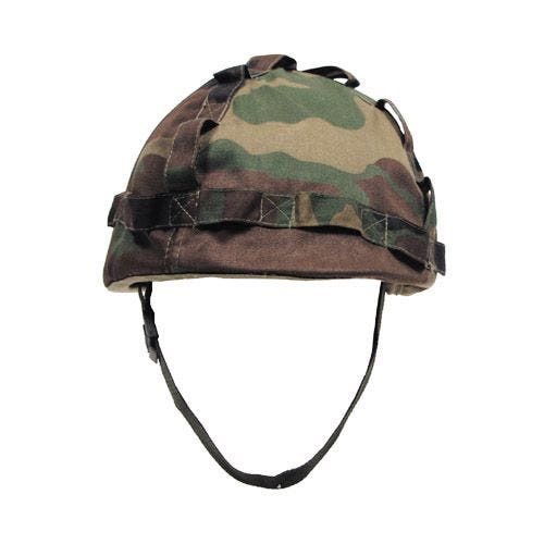 Capacete de Plástico MFH com Capa em Pano - Woodland
