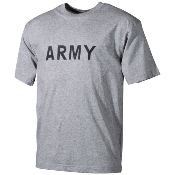 T-Shirt MFH com Impressão Militar - Cinza