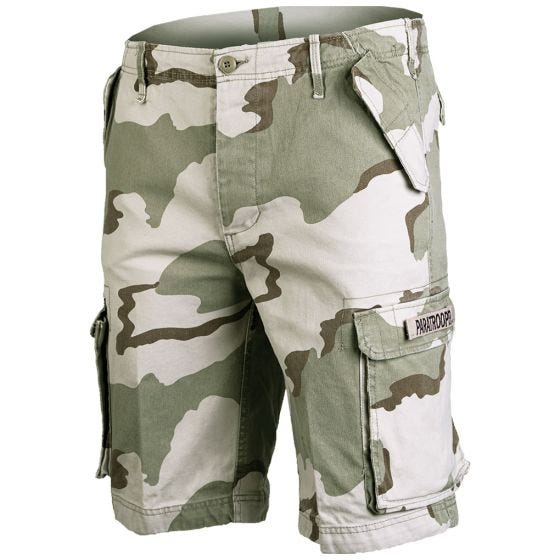 Calções de carga Paratrooper - Prewashed 3-Colour Desert
