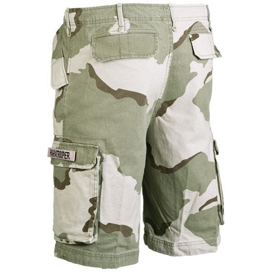 Calções de carga Paratrooper - Prewashed 3-Colour Desert