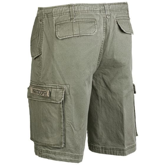 Calções de Carga Mil-Tec Paratrooper - Verde Azeitona Pré-Lavado
