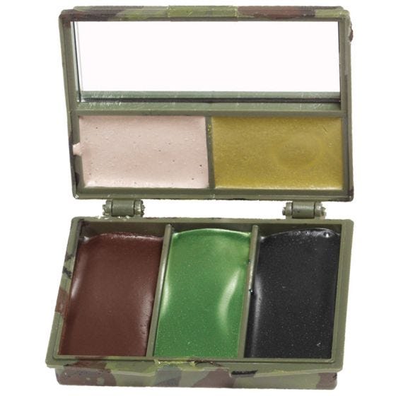Pintura Facial de Camuflagem Mil-Tec 5 Cores com Espelho - Woodland
