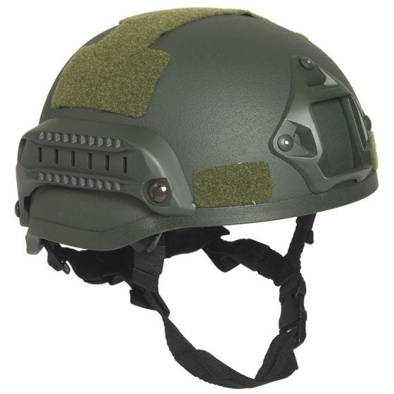 Capacete de Combate com Rails Mil-Tec US M.I.C.H. 2002 - Verde-Azeitona