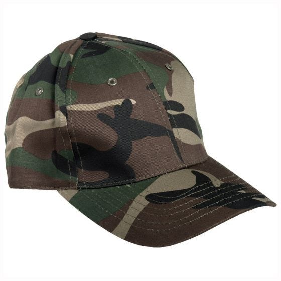 Boné de Beisebol Mil-Tec com Cinta de Plástico - Woodland