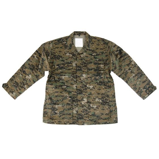 Camisa de Combate Mil-Tec BDU - Digital Woodland