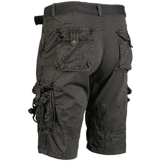 Calções Mil-Tec Vintage Survival - Preto Pré-Lavado