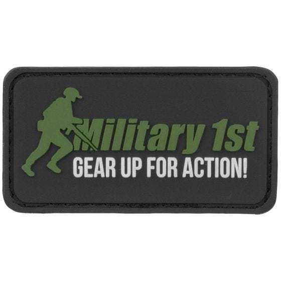 Emblema Military1st Gear Up For Action - Preto/Branco/Verde