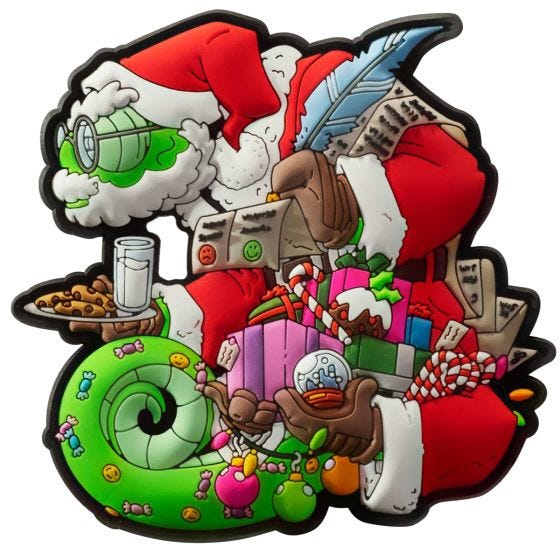 Emblema Patchlab Chameleon Christmas - Vermelho/Verde