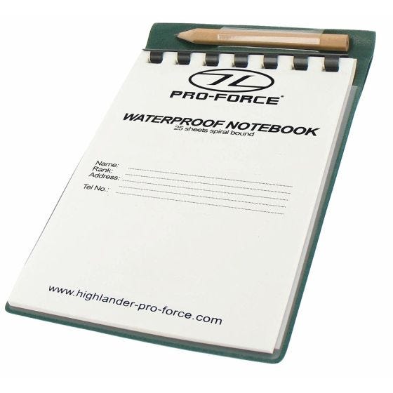 Bloco de Notas Impermeável Pro-Force