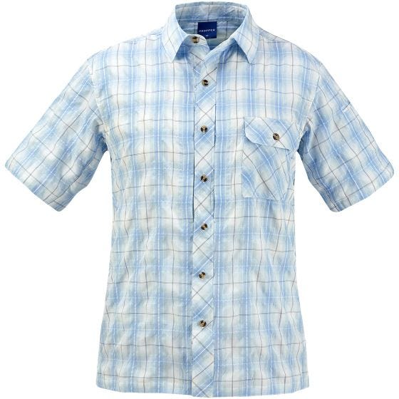 Camisa abotoada de manga curta Propper Covert - Light Blue Plaid