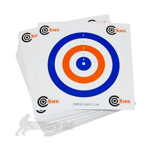 Alvos de Cartão SMK Red White Blue 17 cm Pacote de 100