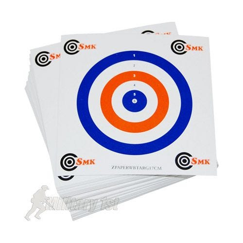 Alvos de Papel SMK Red White Blue 17 cm Pacote de 100