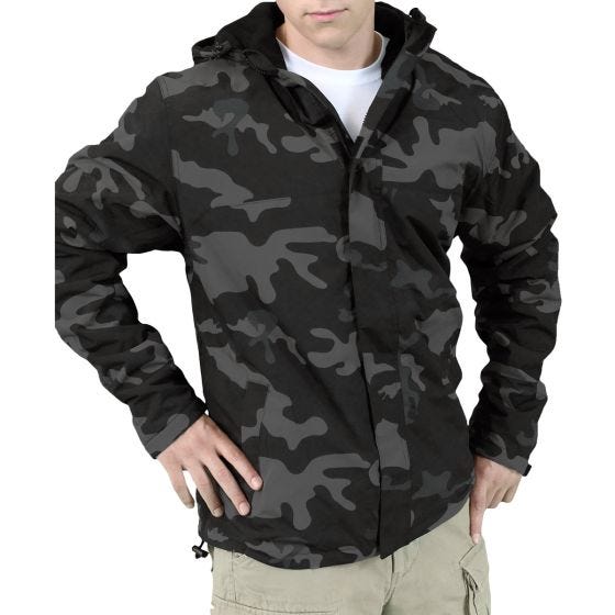 Casaco Corta-vento Surplus com Fecho - Black Camo