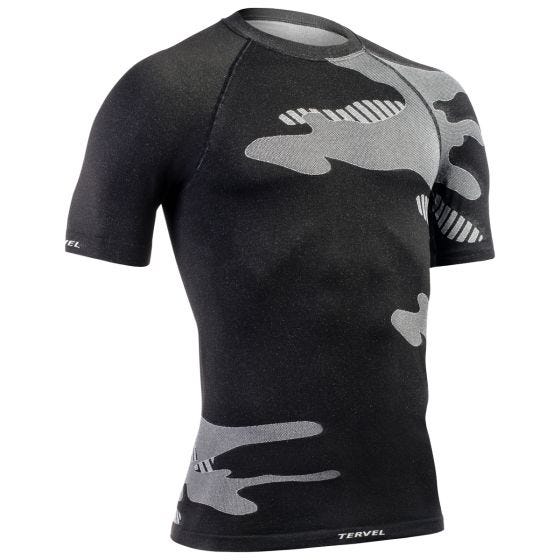 Camisa de Manga Curta Tervel Optiline Light - Preto/Cinzento Claro