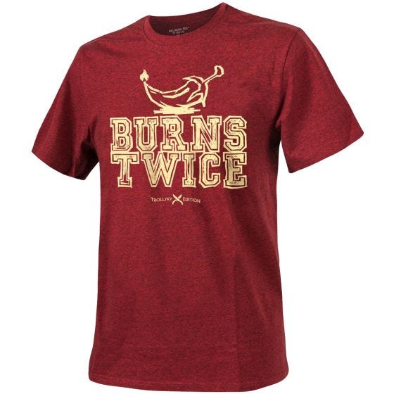 T-Shirt Helikon Trollsky Burns Twice - Melange Red